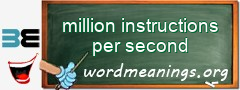 WordMeaning blackboard for million instructions per second
